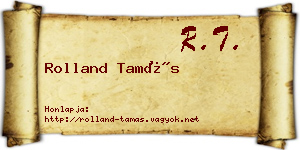 Rolland Tamás névjegykártya